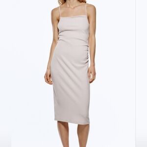 Strappy ruched fitted dress by Zara.